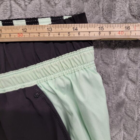 Lululemon Run Bandit Track Pant Black / Mini Hyper Stripe Fresh Teal Size 8 - Picture 4 of 13
